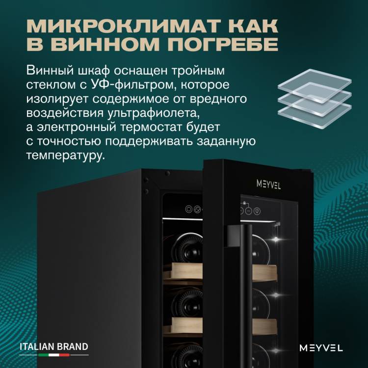 Винный шкаф Meyvel MV19-KBT1 - купить с доставкой по Москве и всей России